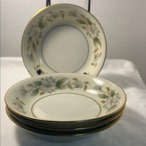JACKSON Floral Dinnerware Set with Gold Accents bowls set of 4 Vintage